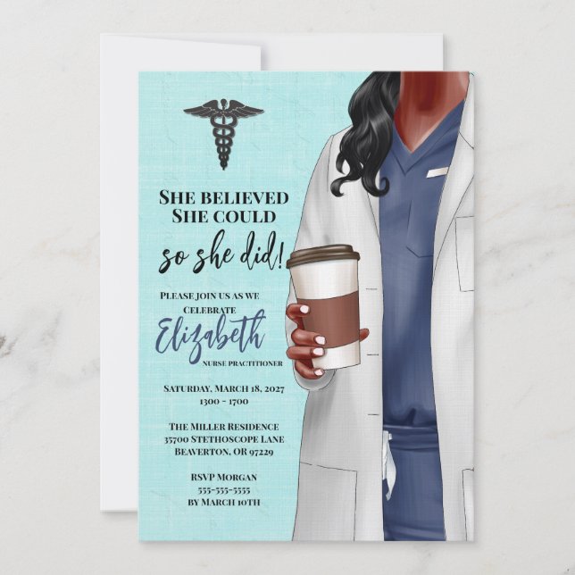 Einladung von White Coat Medical School Abschluss (Vorderseite)