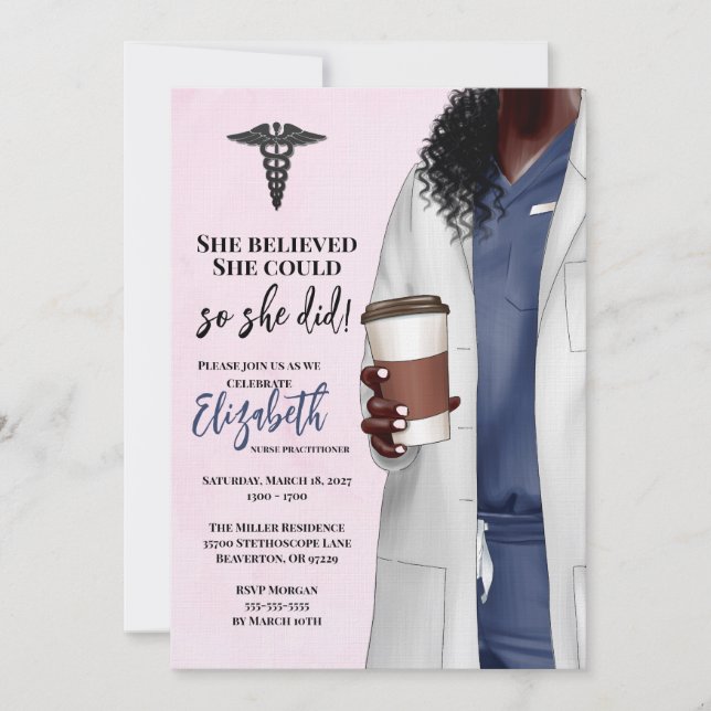 Einladung von White Coat Medical School Abschluss (Vorderseite)