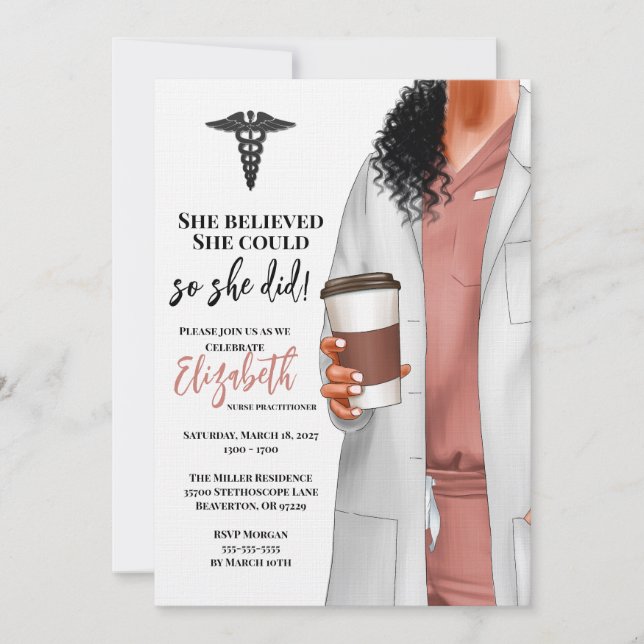 Einladung von White Coat Medical School Abschluss (Vorderseite)