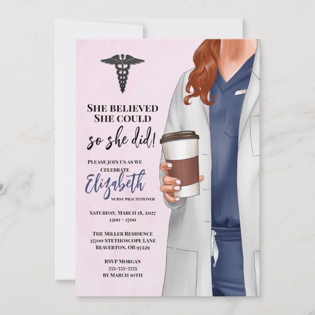 Einladung von White Coat Medical School Abschluss (Vorderseite)