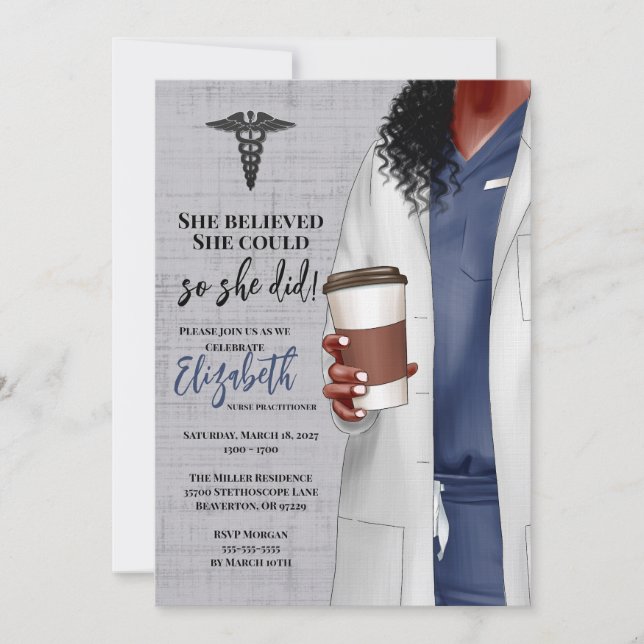 Einladung von White Coat Medical School Abschluss (Vorderseite)