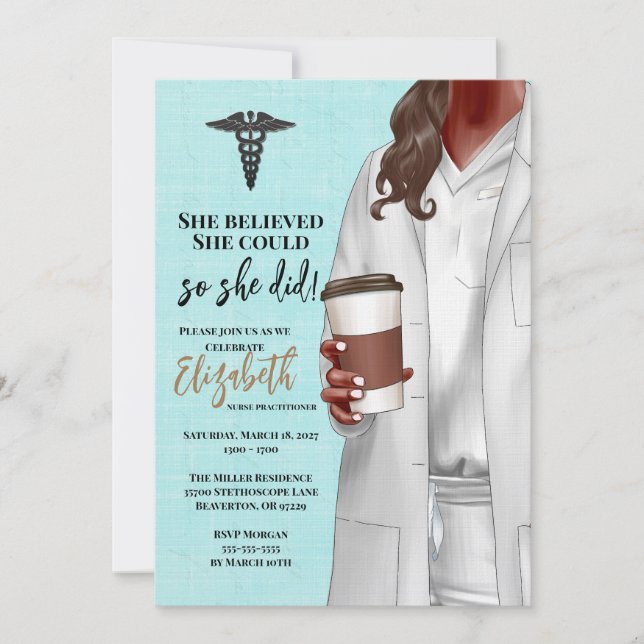 Einladung von White Coat Medical School Abschluss (Vorderseite)