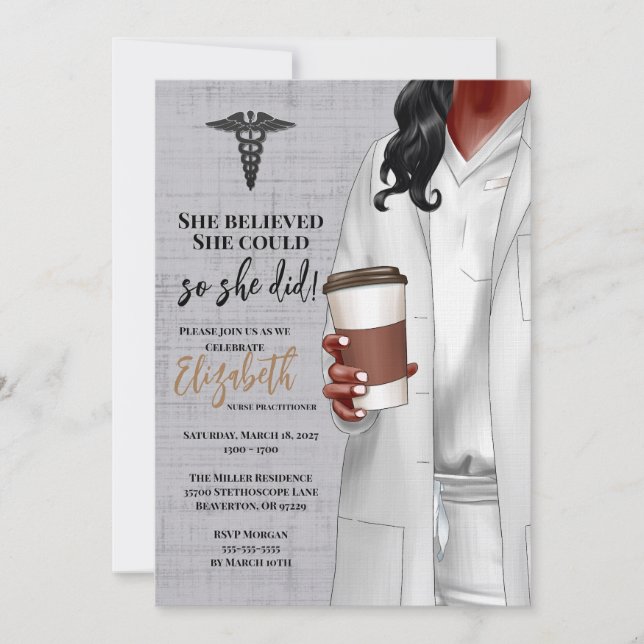 Einladung von White Coat Medical School Abschluss (Vorderseite)