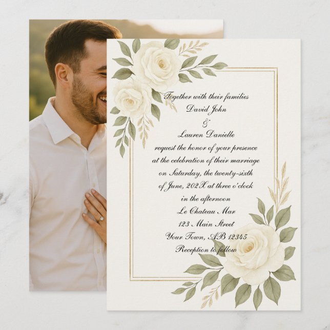 Einladung von White Rose (Vorne/Hinten)