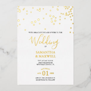 Einladung von White Typografy Wedding Foil
