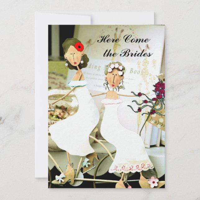 Einladung von zwei Brautpaaren (Vorderseite)