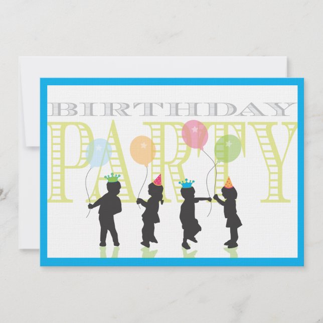 Einladung von zwei Jungen zum Geburtstag (Vorderseite)