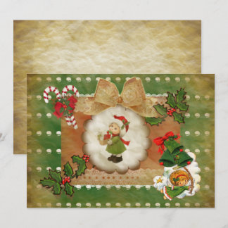 Einladung Weihnachten Stil scrapbooking vintag