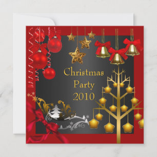 Einladung Weihnachten Weihnachten Party Red Gold X