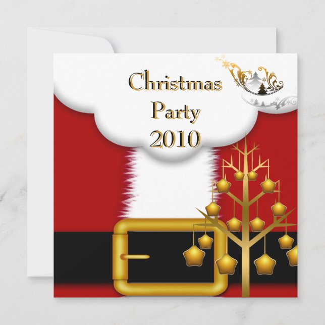 Einladung Weihnachts-Party Weihnachten Anzug Rote  (Vorderseite)