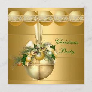 Einladung Weihnachtsfeier Goldene Kugeln