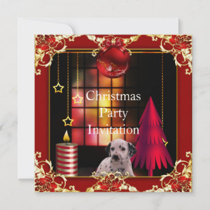 Einladung Weihnachtsfeier Roter Hund Dalmation