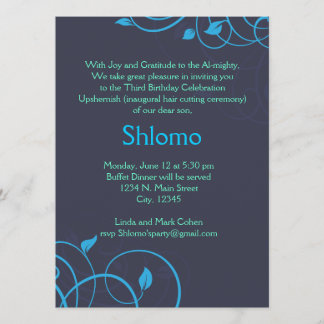 Einladung zu blauen und grünen Wirbel