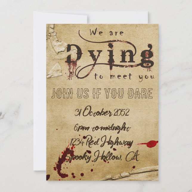 Einladung zu Bloody Halloween (Vorderseite)