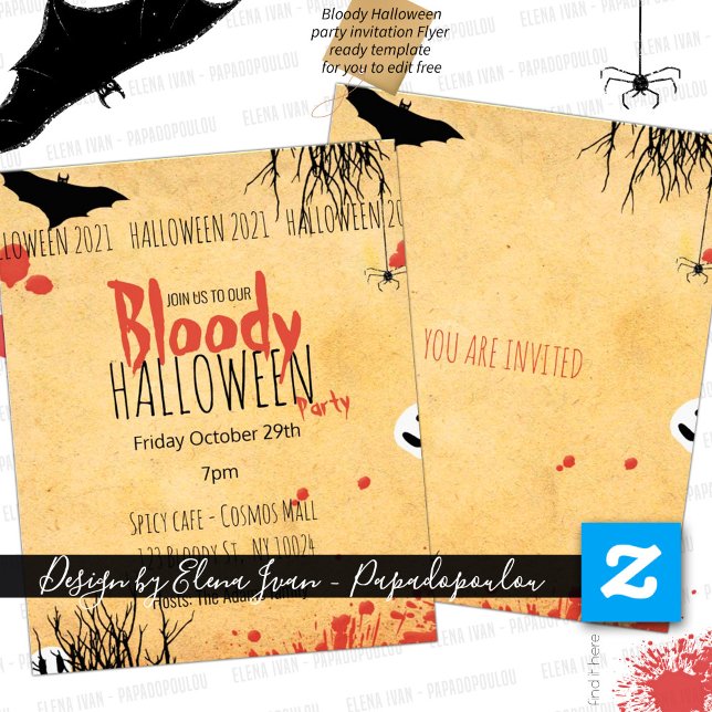 Einladung zu Bloody Halloween-Party Flyer (Von Creator hochgeladen)