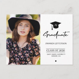 Einladung zu einem eleganten Foto Abschluss Postkarte