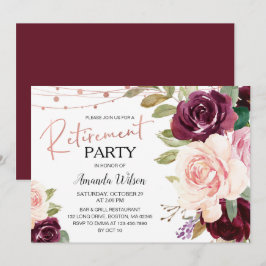 Einladung zu einem eleganten Script Burgundy Retir