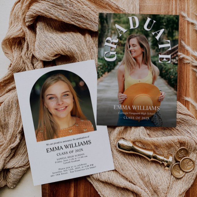 Einladung zu einem eleganten Script-Foto-Abschluss (Von Creator hochgeladen)