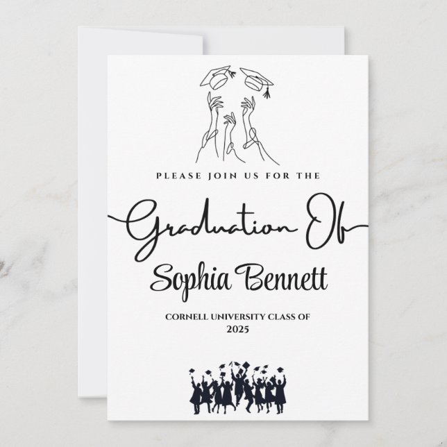 Einladung zu einer anpassbaren Elegant Graduation  (Vorderseite)