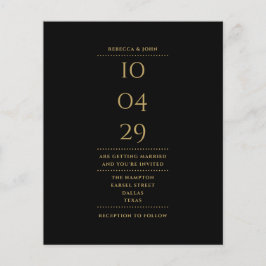 Einladung zu einer Black and Gold Hochzeit
