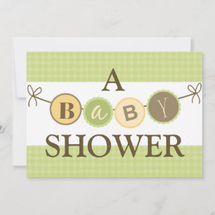 Einladung zu einer grünen und gelben Babydusche