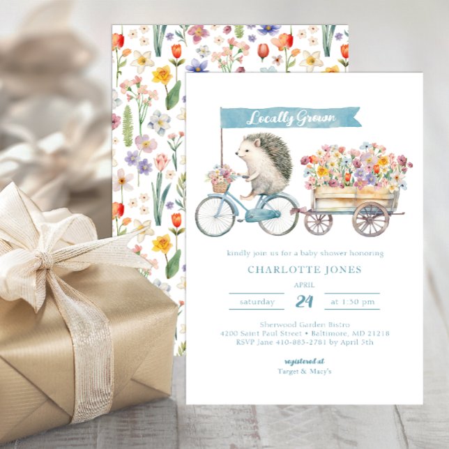 Einladung zu einer hiesigen Baby-Dusche - Blauer B (Whimsical Baby Shower Invite)