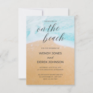Einladung zu einer Hochzeit am tropischen Strand