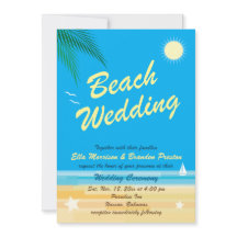 Einladung zu einer Hochzeit am tropischen Strand