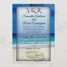 Einladung zu einer Hochzeit am tropischen Strand