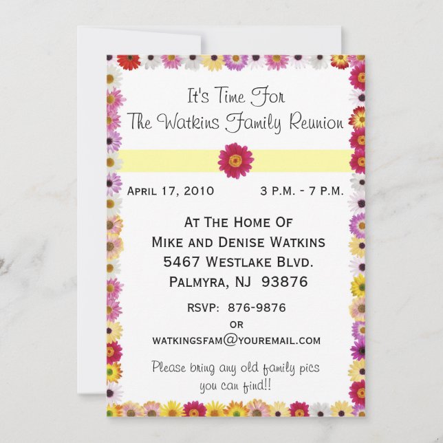 Einladung zu einer Wiedersehen (Vorderseite)