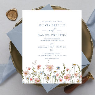 Einladung zu einer Wildblume in Haushaltsfarben