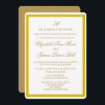 Einladung zu einfachen Gold- und Weißhochzeiten<br><div class="desc">Einfache Gold- und White Wedding Einladungs-Karte von nadil2. Passen Sie mit Ihrem Monogramm auf und fügen Sie alle Ihre Hochzeitsinformationen auf der Karte mit Zazzle's einfach zu verwendenden Menüeinfragen "Anpassen Sie es". Kommt mit weißem Umschlag. Ein einfaches,  elegantes Design für eine klassische,  traditionelle Hochzeitsreise.</div>