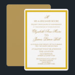 Einladung zu einfachen Gold- und Weißhochzeiten<br><div class="desc">Einfache Gold- und White Wedding Einladungs-Karte von nadil2. Passen Sie mit Ihrem Monogramm auf und fügen Sie alle Ihre Hochzeitsinformationen auf der Karte mit Zazzle's einfach zu verwendenden Menüeinfragen "Anpassen Sie es". Kommt mit weißem Umschlag. Ein einfaches,  elegantes Design für eine klassische,  traditionelle Hochzeitsreise.</div>