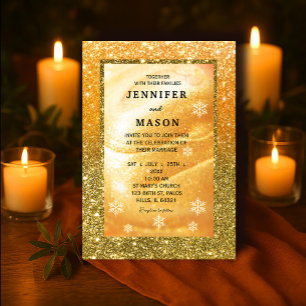 Einladung zu Elegant Gold Glitzer und Perl