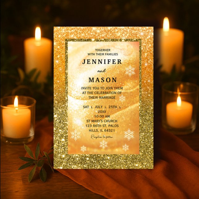 Einladung zu Elegant Gold | Glitzer und Perl (#weddingstationery #fall #weddinginvitation #autumnwedding #gardenweddinginvite #candlelightwedding)