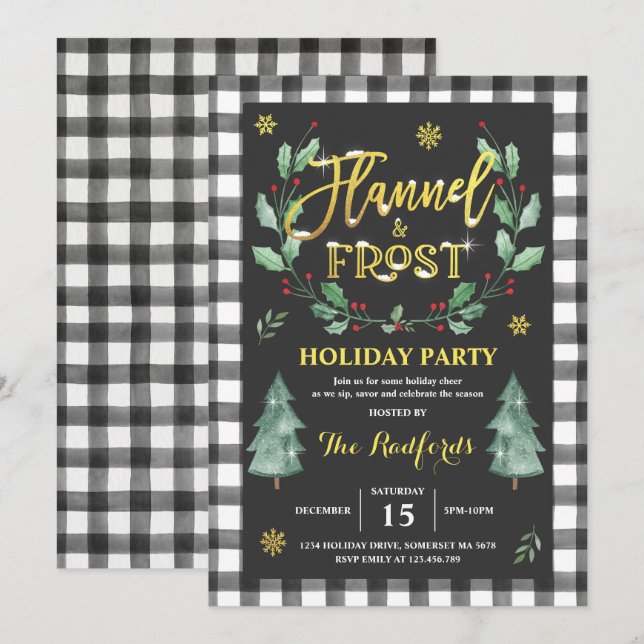 Einladung zu Festen in Flanell und Frost (Vorne/Hinten)