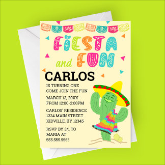 Einladung zu Fiesta und Fun Birthday Party