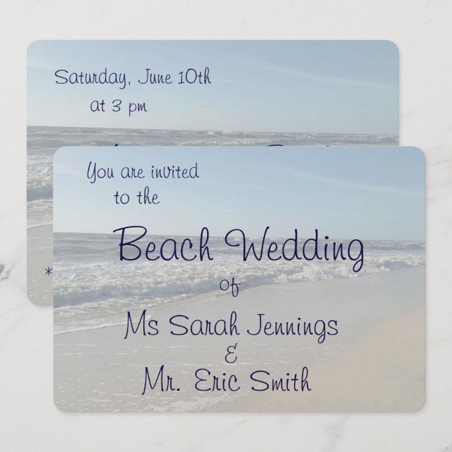 Einladung zu Fun Beach Hochzeiten (Vorne/Hinten)