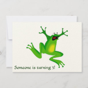 Einladung zu grünem Frosch und Text