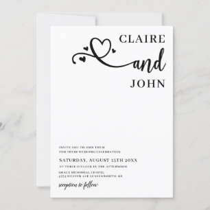Einladung zu Heart Script Hochzeit