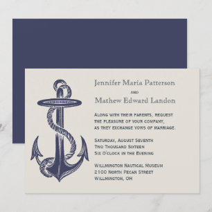 Einladung zu Hochzeiten in Blau und Elfenbeinküche