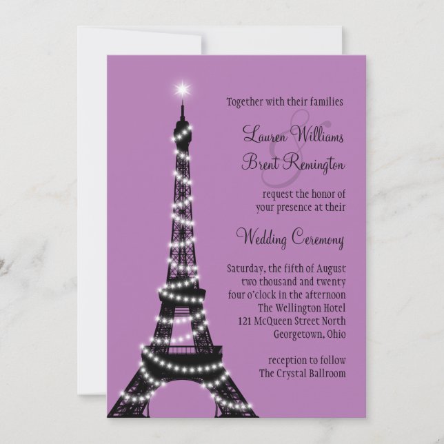 Einladung zu Hochzeiten in Paris (Vorderseite)