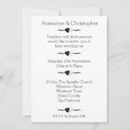 Einladung zu Hochzeiten in Schwarz-Weiß