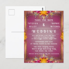 Einladung zu individuell gestaltbaren Blumenhochze Postkarte