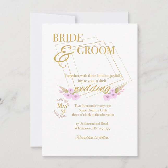 Einladung zu individuell gestaltbaren Hochzeiten (Vorderseite)