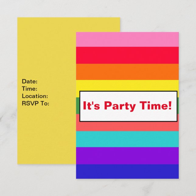 Einladung zu kühlen Regenbogenstreifen (Vorne/Hinten)