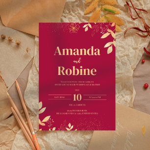 Einladung zu Luxury Red & Gold Hochzeiten