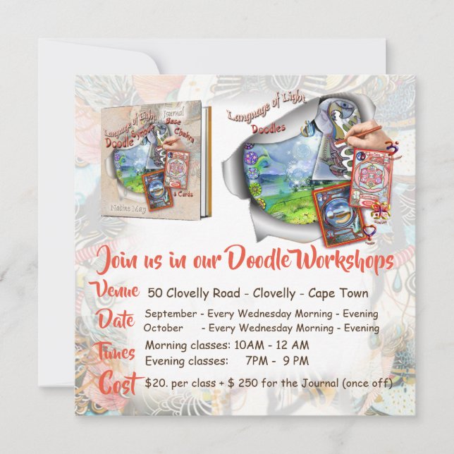 Einladung zu meinem Doodle-Workshop (Vorderseite)