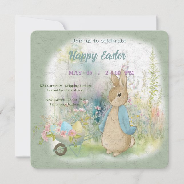 Einladung zu Ostern mit Peter Rabbit (Vorderseite)