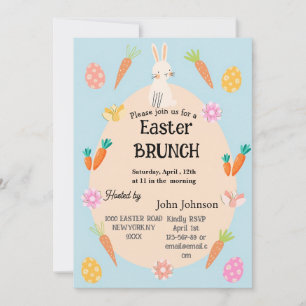 Einladung zu Ostern Niedliche Pastel Bunny & Egg